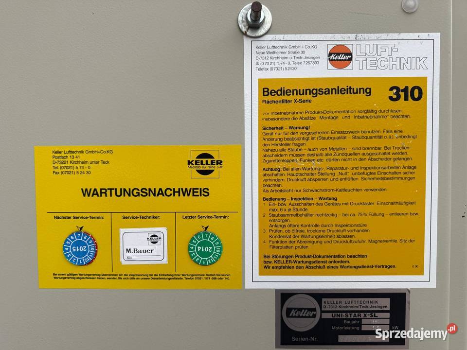 Odciąg pyłu wyciąg dymu filtr samoczyszczący Zdziechowice