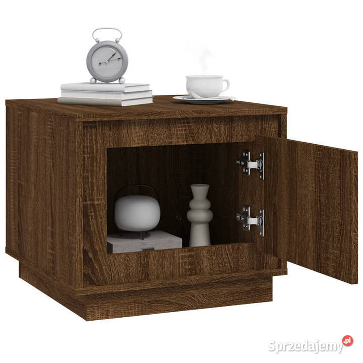 Stolik kawowy brązowy dąb 51x50x44 materiał Warszawa