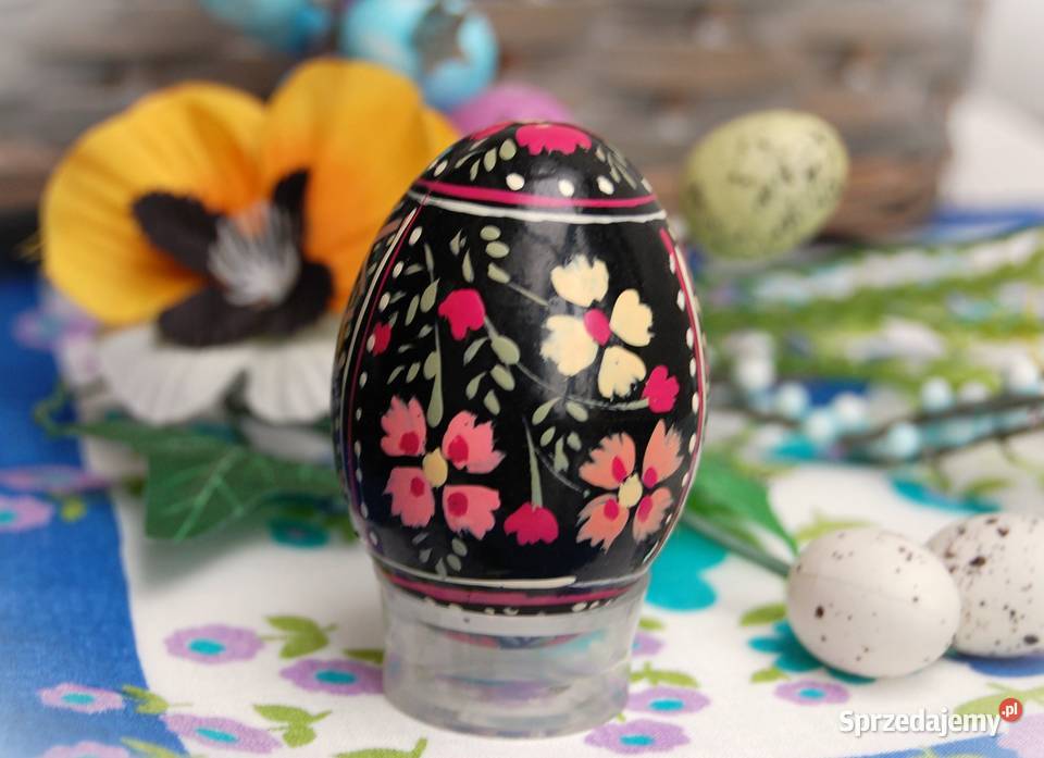 Stara pisanka drewniana ręcznie malowana Rosja lubelskie Lublin