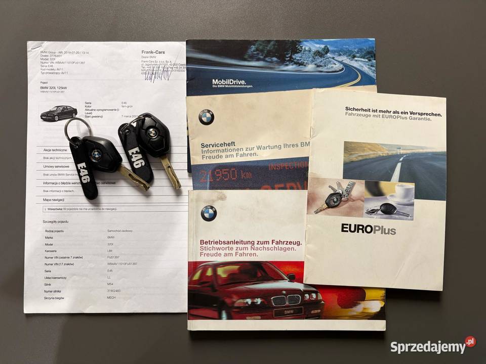 BMW E46 320i M54B22 170 2001 111 504 benzyna Samochody osobowe