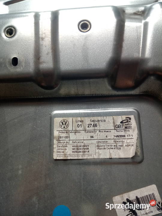 Podnośnik szyby prawy przód VW POLO 9n śląskie