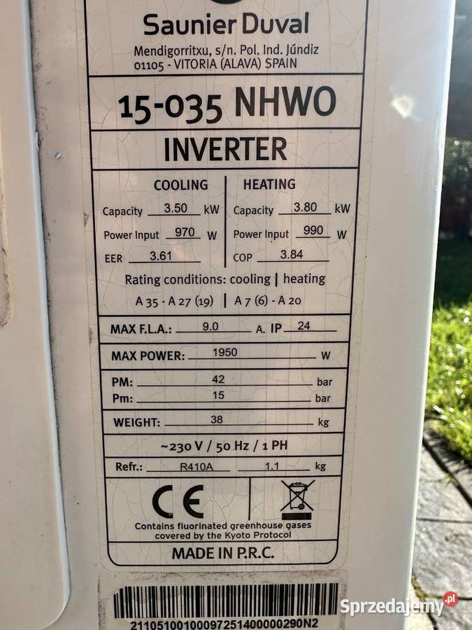 Klimatyzacja Saunier Duval 15035 NHWI małopolskie Izdebnik