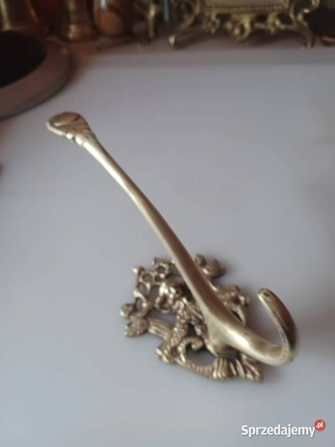 Piękny masywny mosiężny wieszak Wieszaki Poznań sprzedam