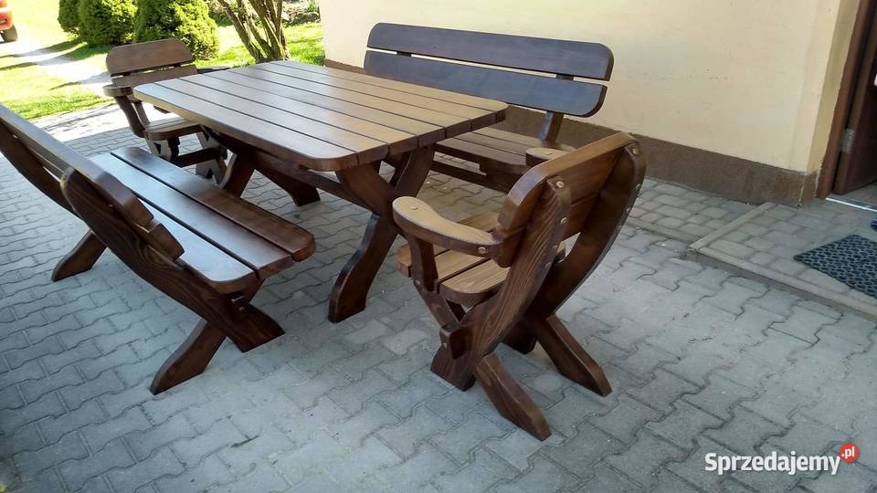 Meble ogrodowe drewniane stoły Tokarnia sprzedam