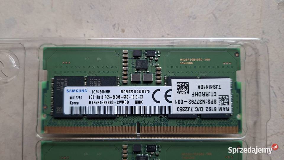 DDR5 16GB SODIMM 5600MHz Samsung 2x8GB Pamięci Elektronika Kraków