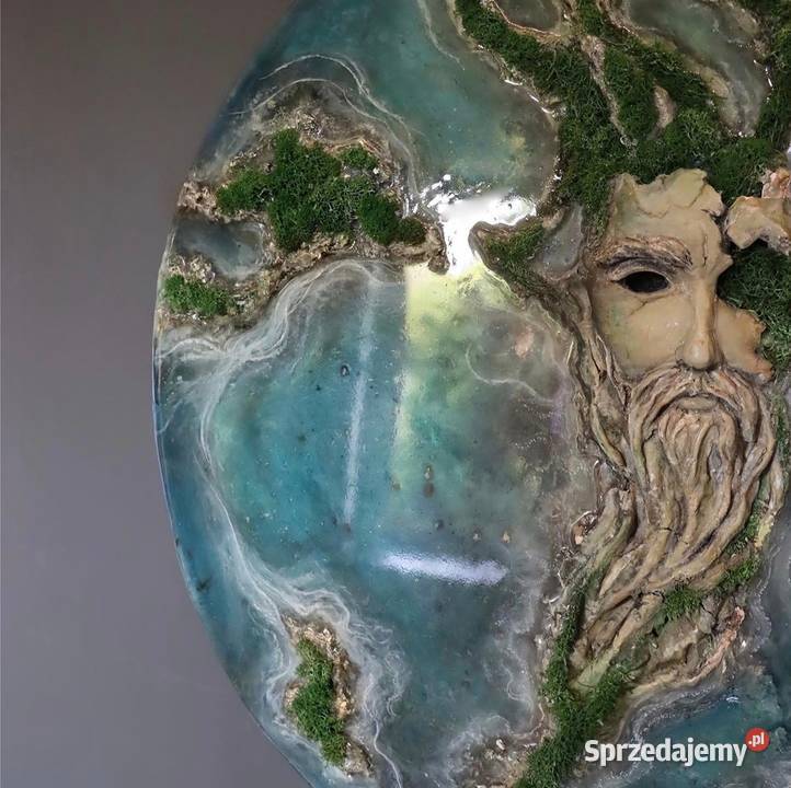 Obraz żywica epoksydowa rzeźba plus mech