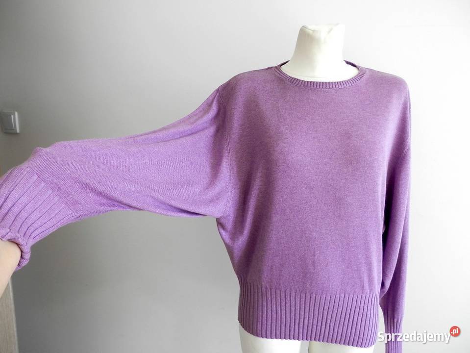 Sweter Lniany Len Wiskoza Lawendowy Bluzka sprzedam