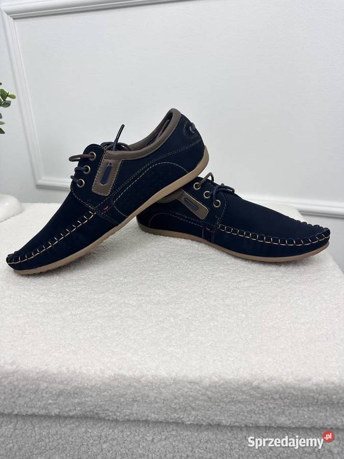 Buty męskie półbuty mokasyny sznurowane 4045 Poznań