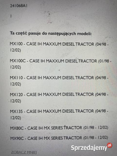 Case MX80 MX90 MX100 MX100 Case 241068A1 Obudowa Jastrzębniki