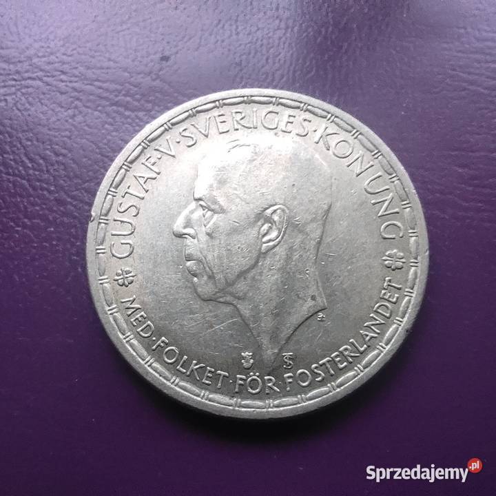 Moneta 2 KORONY 1947 TS SZWECJA Srebro Rzadka Pruszków