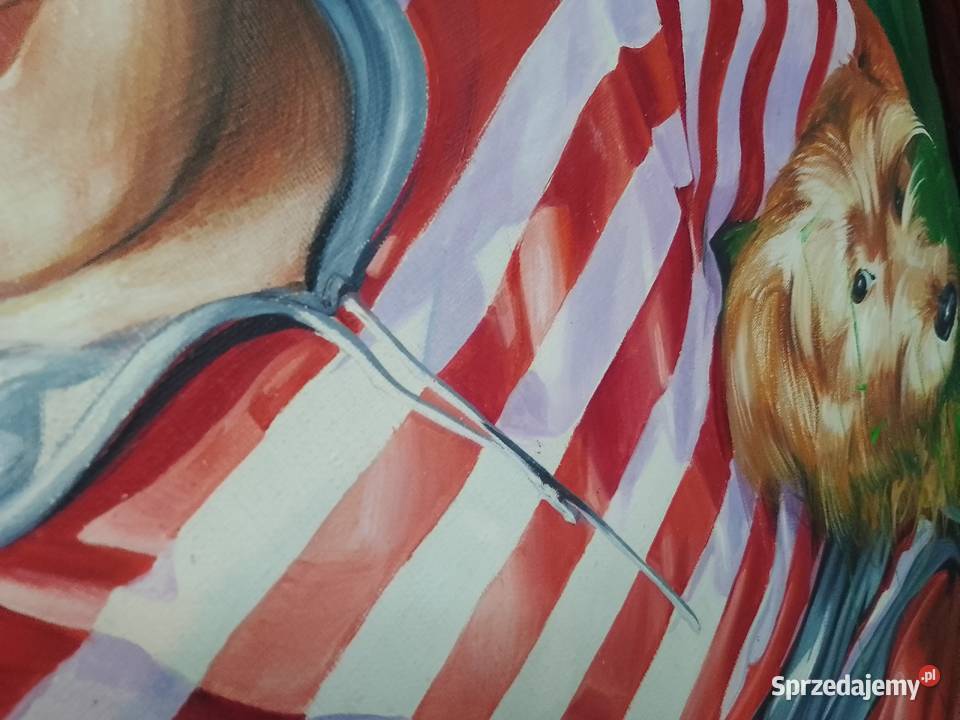 Obraz olejdny3DDzieci pies Dom i Ogród sprzedam