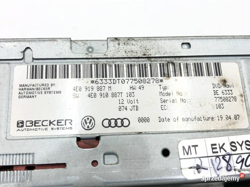 CZYTNIK NAWIGACJI AUDI A5 8T 4E0919887M 0717