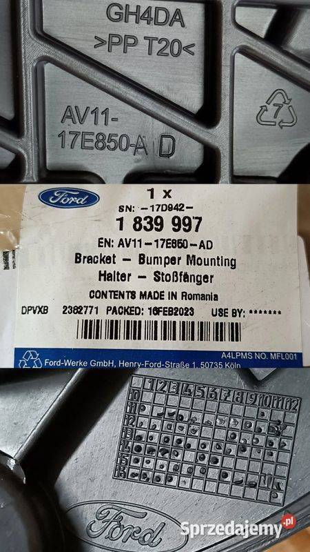 FORD B 1217 ślizg zderzaka PRAWY TYŁ 1839997 sprzedam