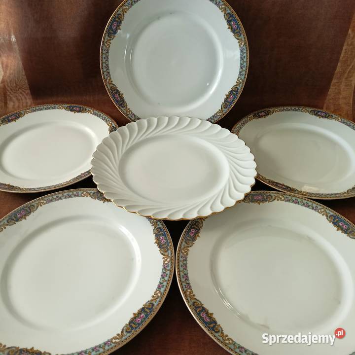 Talerze płytkie LIMOGES FRANCJA 5 Porcelana i szkło Antyki, Sztuka, Kolekcje śląskie Mikołów