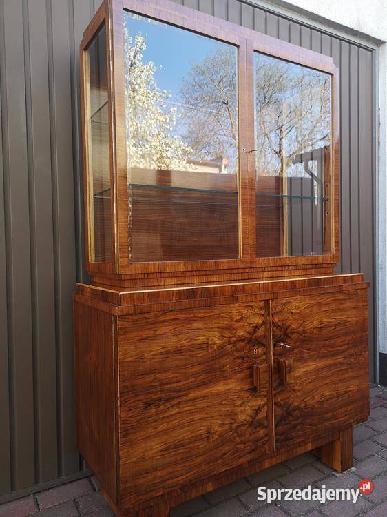 Witryna Serwantka ARTDECO Orzech Politura Stara Meble Swarzędz
