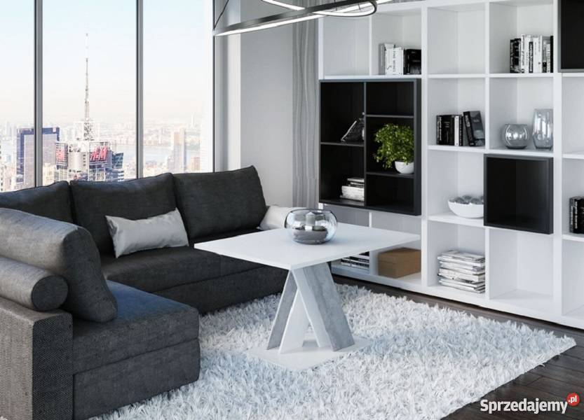 Nowoczaesna ława Awangardowa Biały połysk Biały Kraków