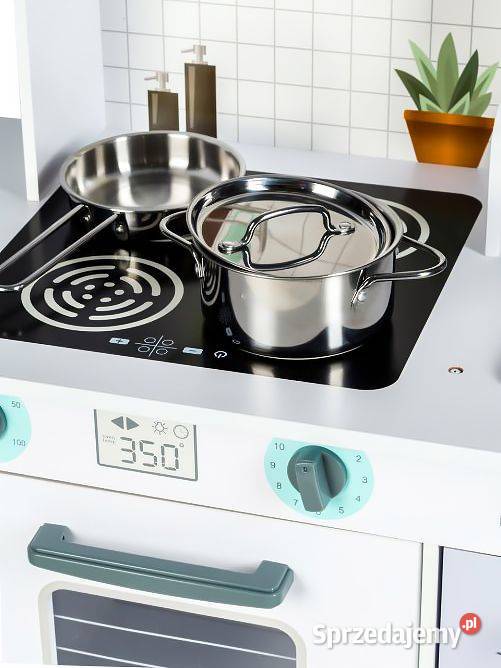 Drewniana kuchnia XXL z pralką akcesoria