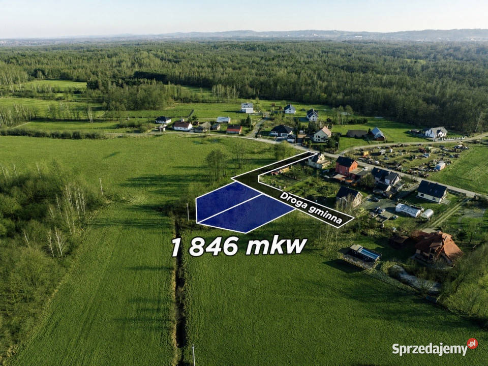 Dwie działki budowlane 9 ar i 951 ar Media polna małopolskie Borek