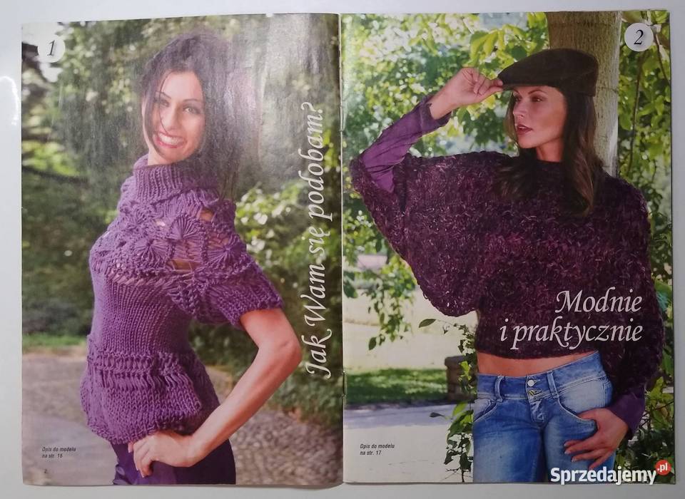 Dama w swetrze 9102010 szydełko druty Czasopisma Gdańsk