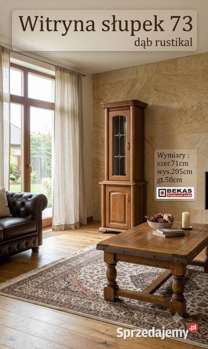 Promocja Prześliczna Witryna 73 Dębowa Dąb 205cm
