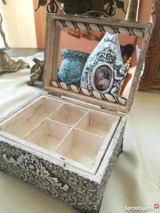 Szkatułka w stylu retro ręcznie robiona unikat dolnośląskie