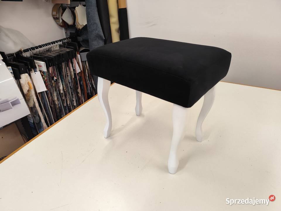 Taboret do toaletki czarny białe nogi Ludwik 33cm mazowieckie Warszawa