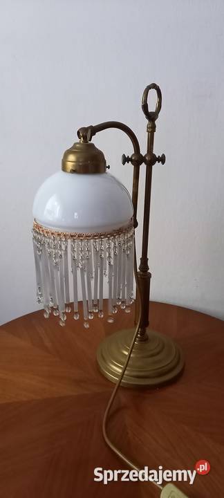Stara mosiężna lampa z ruchomym ramieniem klosz łódzkie Skierniewice sprzedam