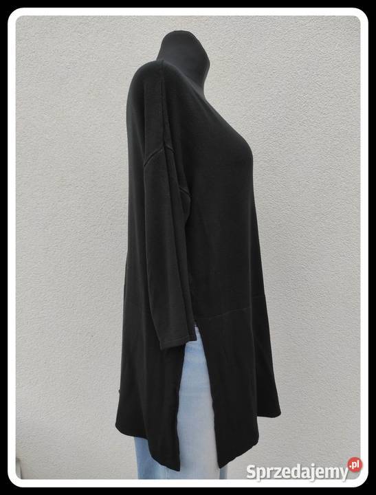 Mięciutki lekki czarny sweterek z wiskozy 44 XXL Płock