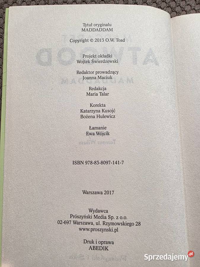 MaddAddam Margaret Atwood Kraków