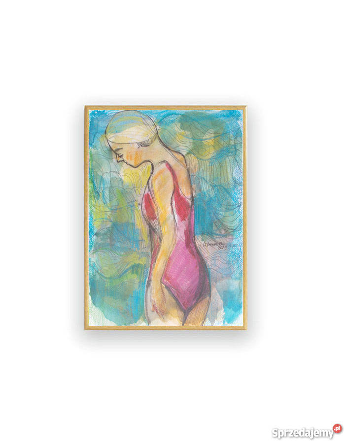 pływanie rysunek pływaczka obraz pływaczka wielokolorowy Dekoracje i ozdoby kujawsko-pomorskie Toruń