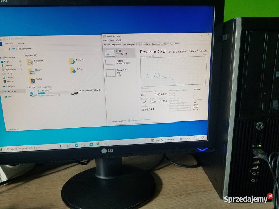 Zestaw komputerowy HP 8300 i53470 8GB RAM DDR3 Rymanów