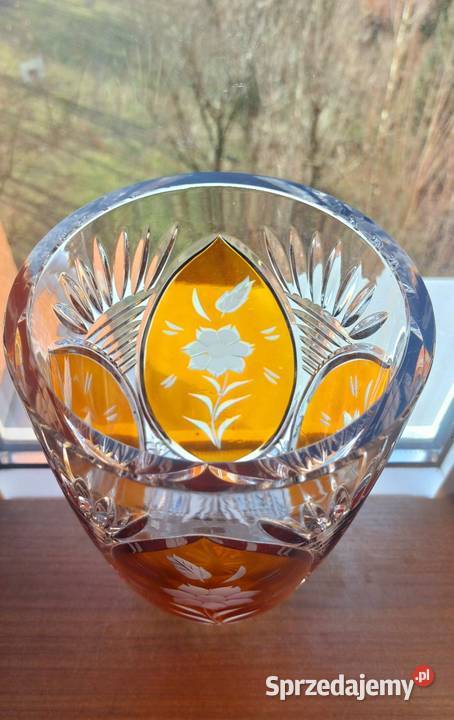 Piękny wazon kryształowy PRL Wrocław