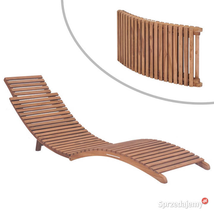 Składane leżaki 2 lite drewno tekowe WM3073170 mazowieckie Warszawa
