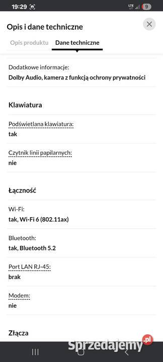 Sprzedam laptop lenovo Wołomin