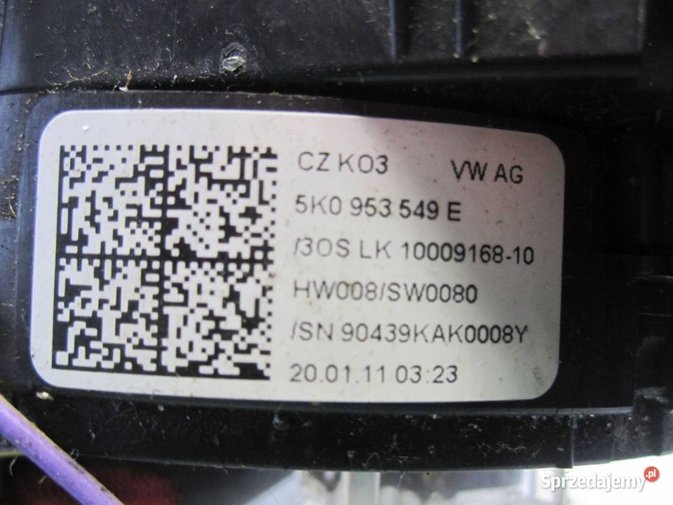 VW GOLF VI 10r AIRBAG taśma zwijak 5K0953549E osobowe Kielce