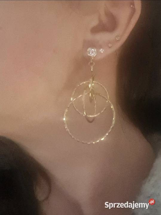 Piękne Kolczyki Srebro pr 925 pozłacane złocone Szczecin sprzedam