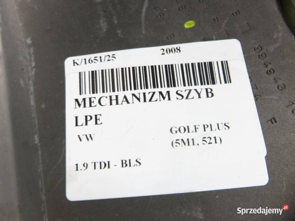 PODNOŚNIK SZYBY LEWY PRZEDNI VW GOLF PLUS