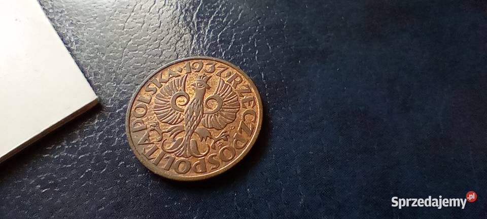 Stare monety 2 grosze 1937 2RP Polska piękna podkarpackie Lesko