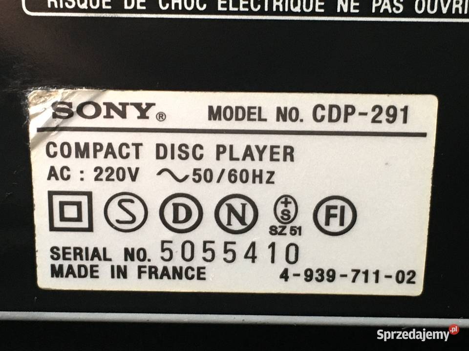 Odtwarzacz CD SONY CDP291 z nowym laserem Wodzisław Śląski
