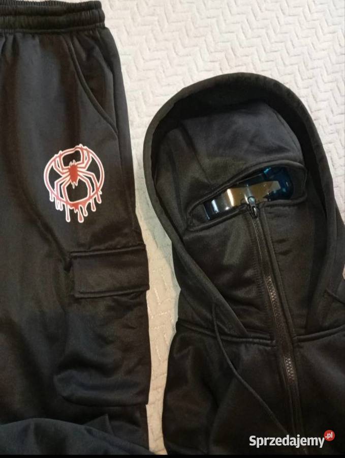 Dres męski z podwójnym kapturem i kominiarką czarny Gorzów Wielkopolski