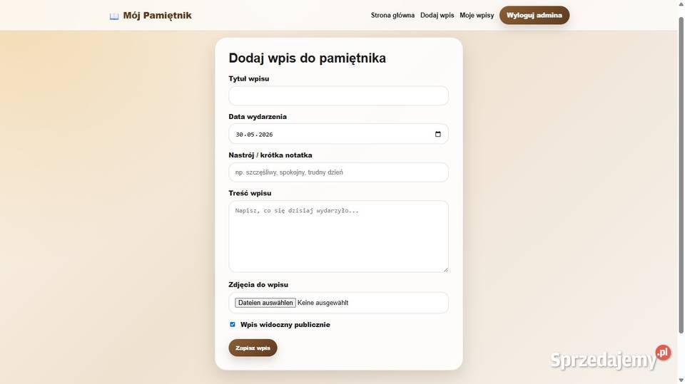 Mój pamiętnik pamiętnik online blog Dębno