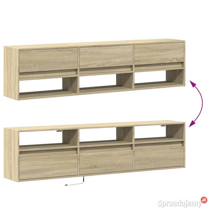 Ścienna szafka pod TV z LED dąb sonoma 180x31x45 sprzedam