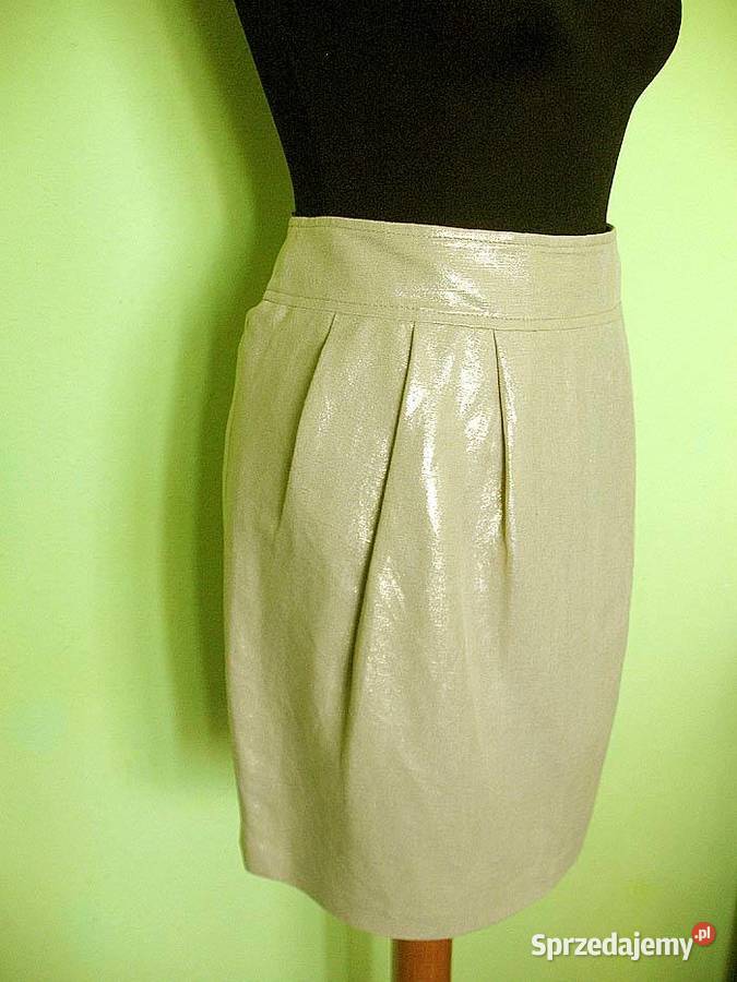 Spódnica Len złota 42 XL biodra 106 Siedlce sprzedam