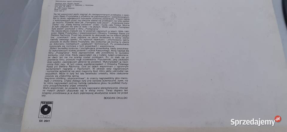 Sława Przybylska Śpiewa ulubione przebojepłyta Tuszkowo