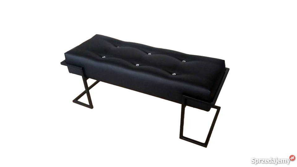 Ławka LOFT czarna tapicerowana metalowa 80 100 mazowieckie Warszawa