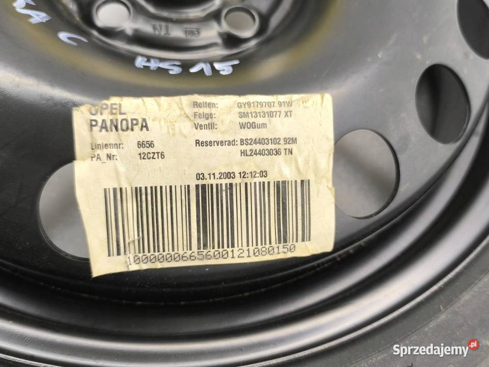 KOŁO DOJAZDOWE 16 OPEL VECTRA C 13131077
