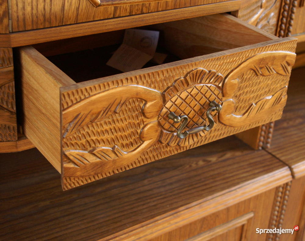 Segment dębowy meblościanka dębowa regał dębowy Warszawa