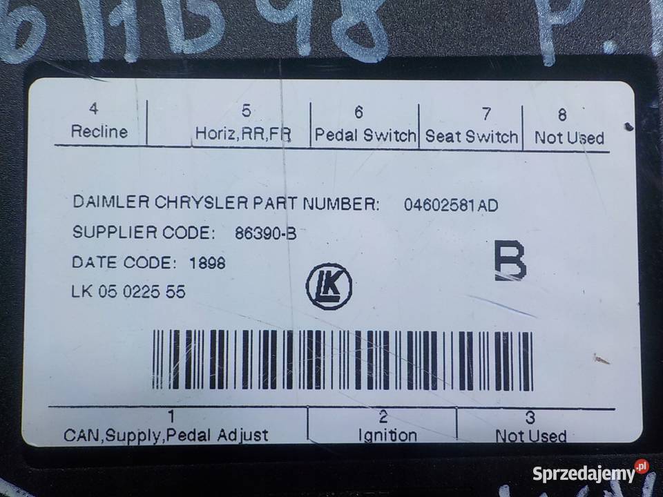 GRAND VOYAGER V 28 CRD modul sterowania fotela Suków