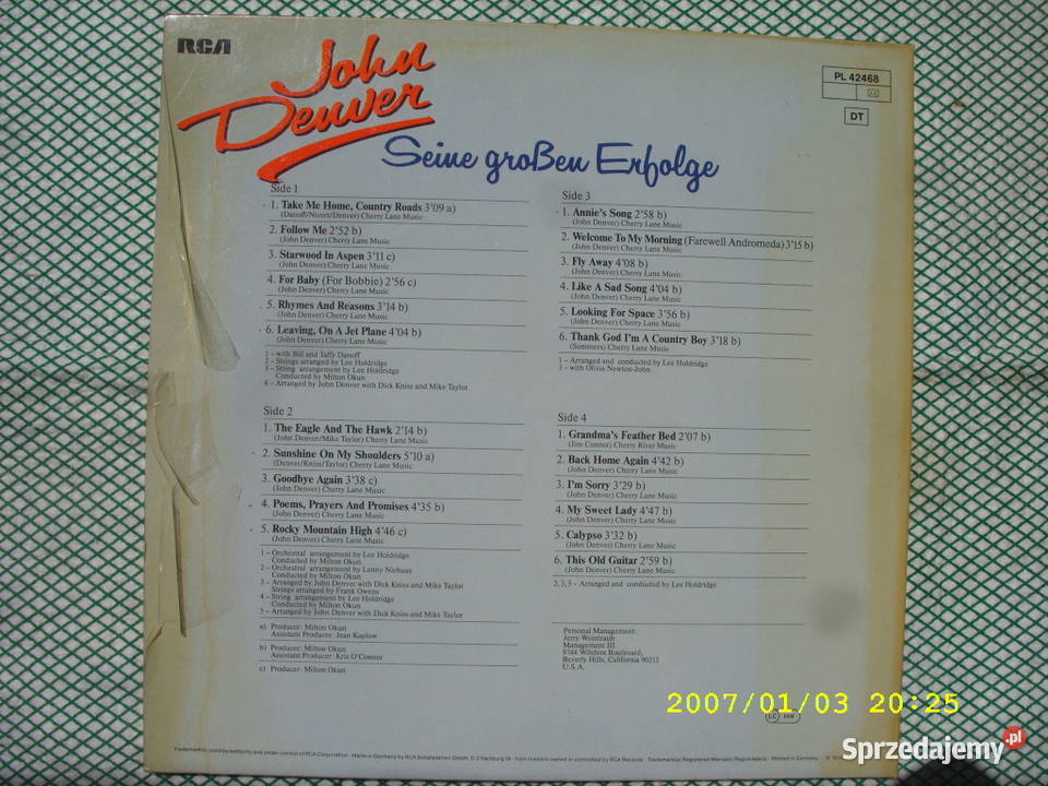 COUNTRY LP JOHN DENVERSEINE GROSSEN2 LP Wołów