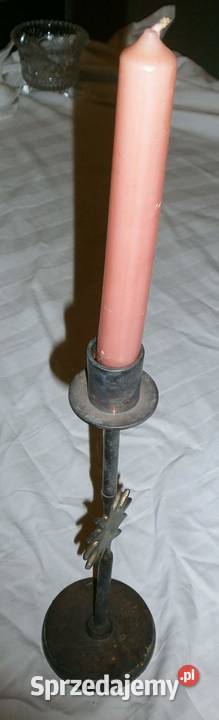 Świecznik metalowy stary Antyki, Sztuka, Kolekcje Kraków sprzedam